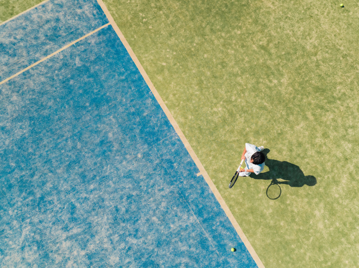 Just before the serve